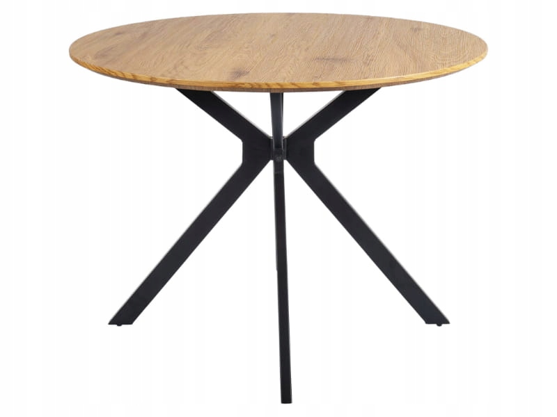 Stół okrągły do jadalni salonu loftowy Aster 100cm dąb/czarny Signal