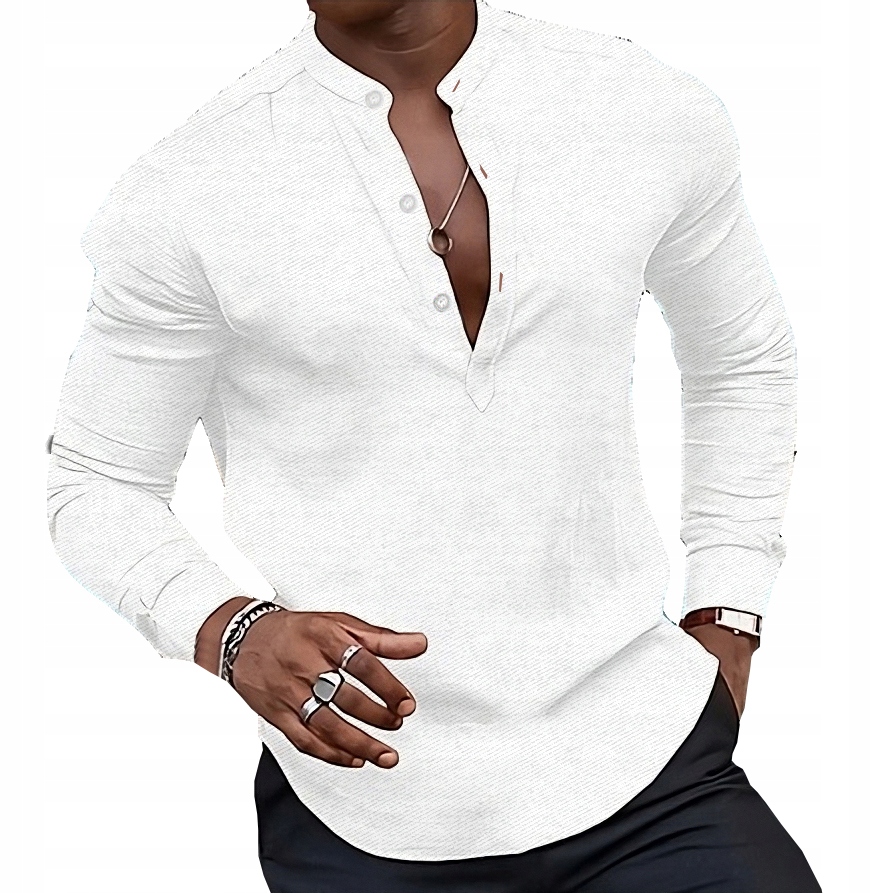 Pánská košile Casual každodenní bavlněná stojáček