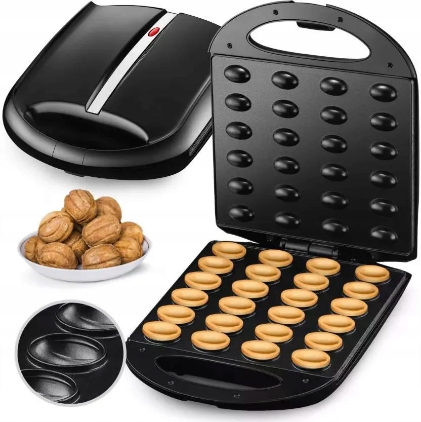 Opiekacz Do Orzeszków Ciastek Elektryczny 24 Foremki Forma Transa XXL 1600W