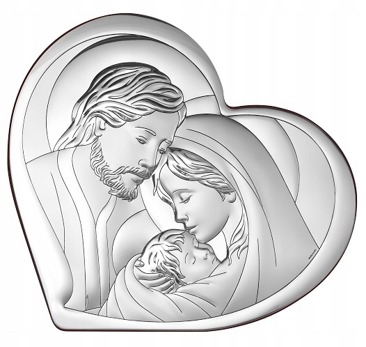 Gravírování Památka Obraz Svatá rodina Stříbrný Obraz Srdce Křest Svaté Přijímání