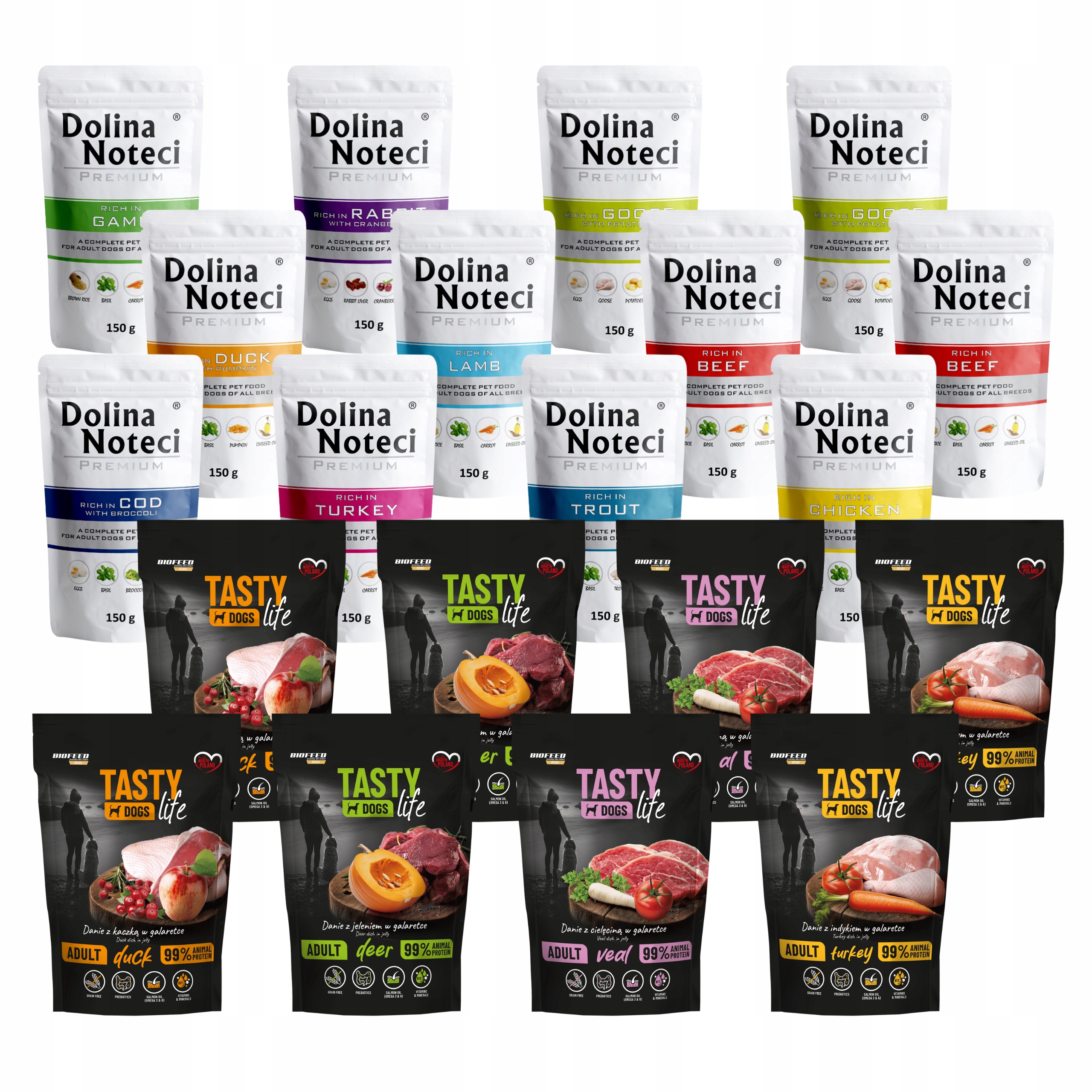 Karma mokra dla psa Dolina Noteci Premium Tasty Life mix smaków 20 x 150g