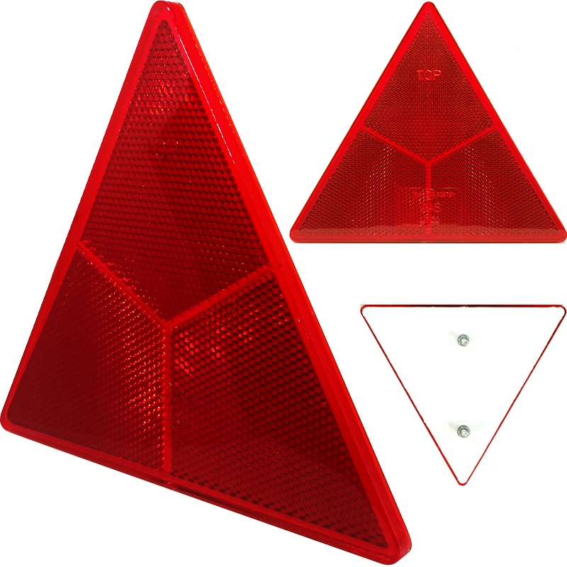 TRÓJKĄT ODBLASKOWY CZERWONY MOCOWANY NA ŚRUBY WAŚ Producent części WAŚ