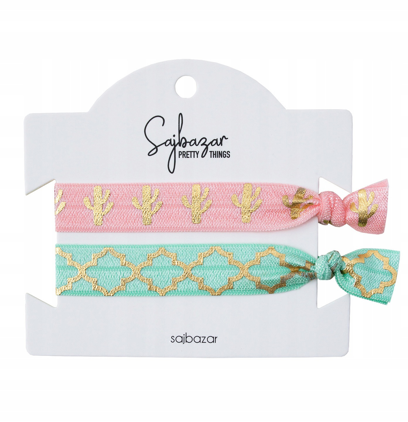 

Zestaw 2w1 bransoletka gumka do włosów boho kaktus