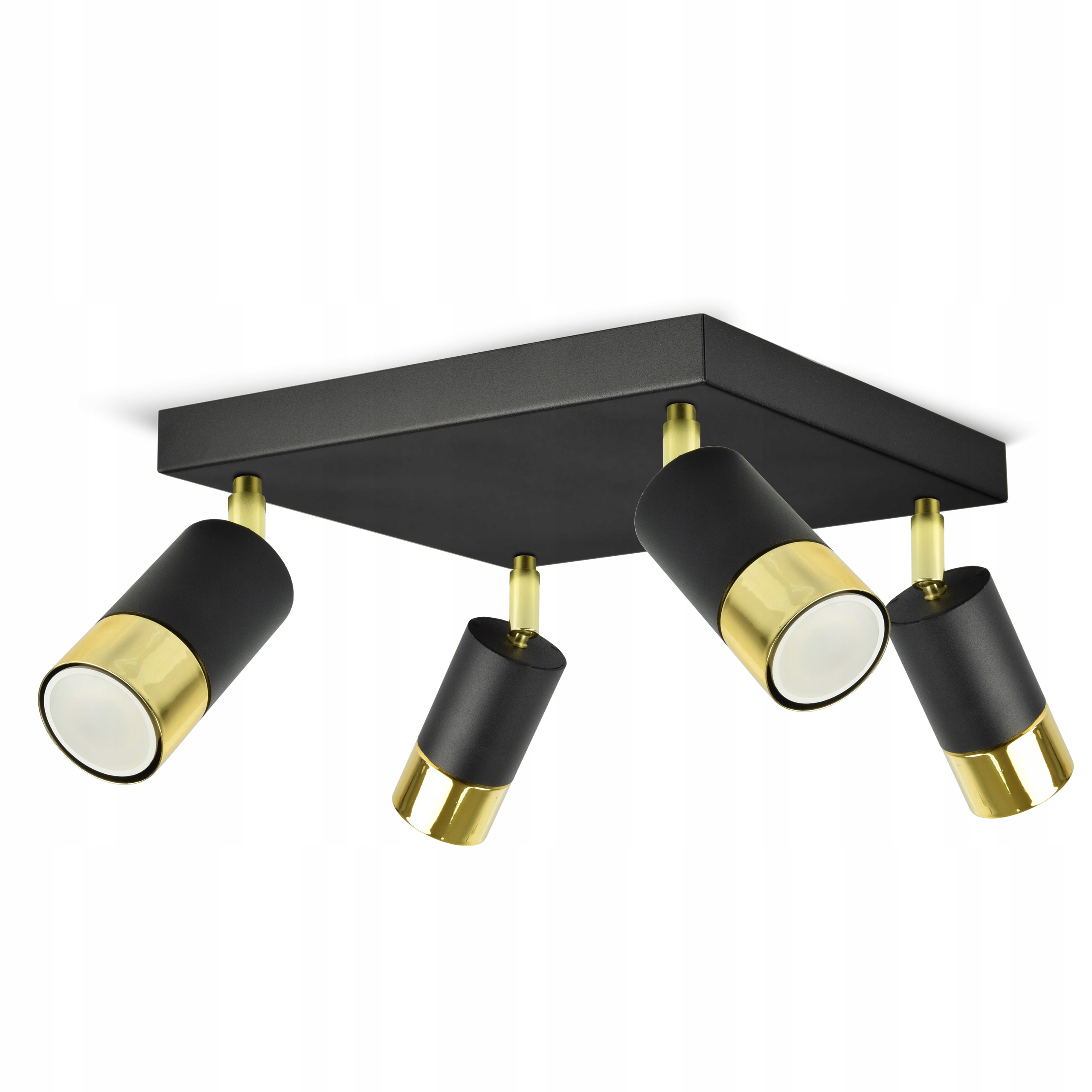 

Lampa Sufitowa Spot Tuby Metal Czarna Złota GU10