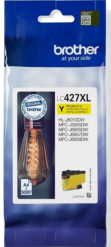 ORYGINALNY TUSZ BROTHER LC427XLY ŻÓŁTY 5000 str. Kod producenta LC-427XLY
