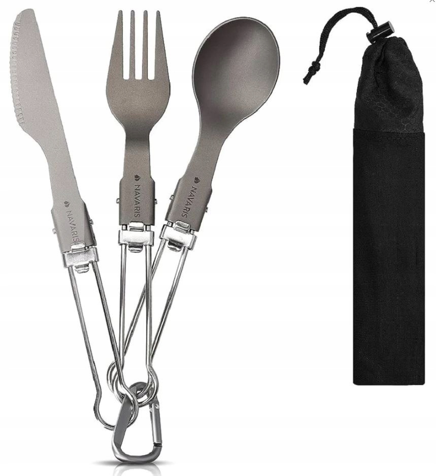 Zestaw sztućców kampingowych turystycznych Navaris 46937.02 składane