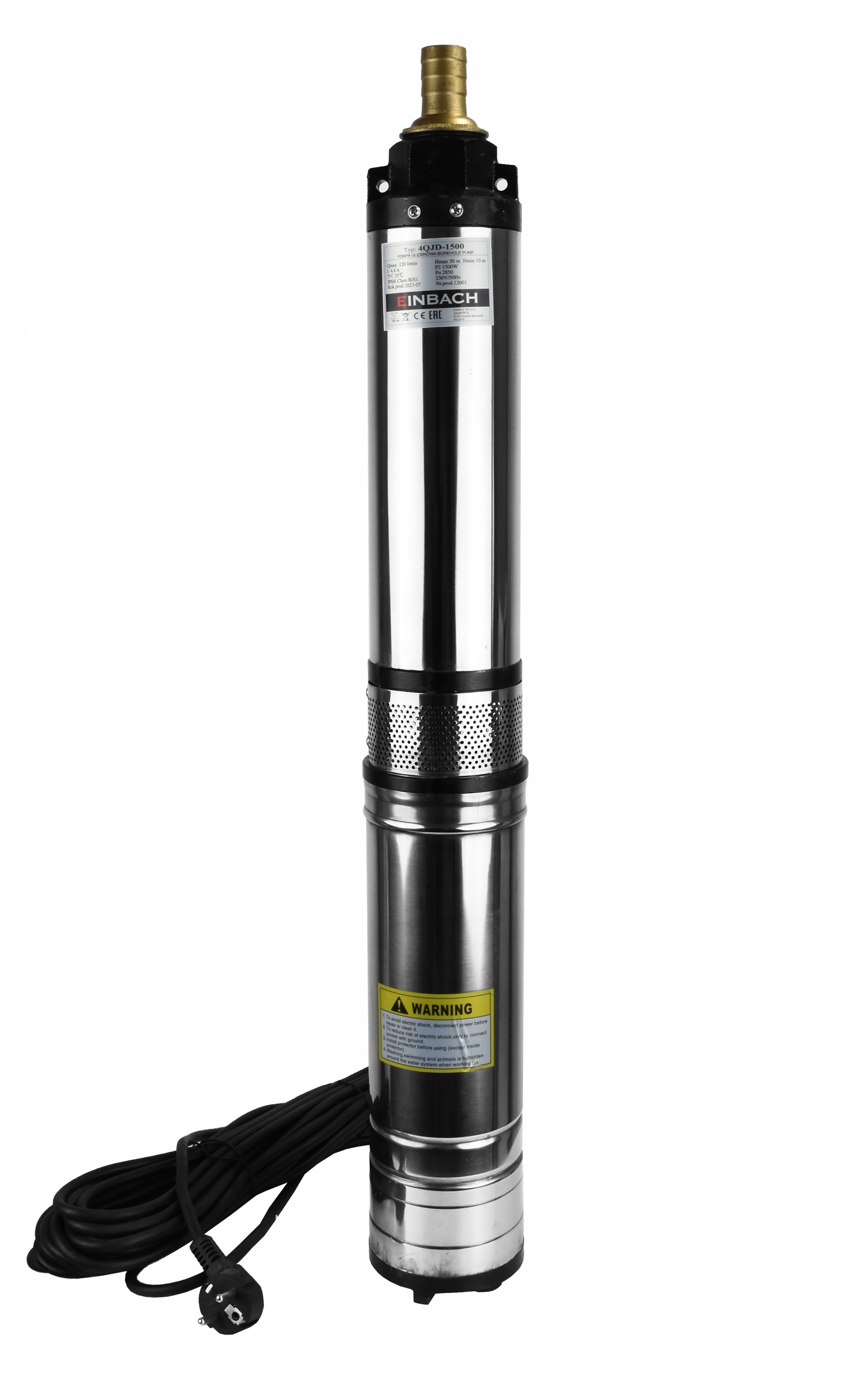 Pompa Głębinowa 4" 7200 L/h Do Studni Wody Podlewania Wielostopniowa 1500W