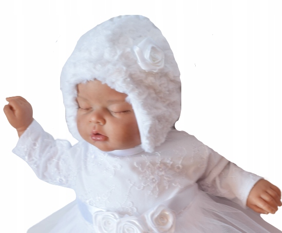 Ciepła CZAPKA polar futerko CHRZEST 74 80 AMELIA Marka bez marki