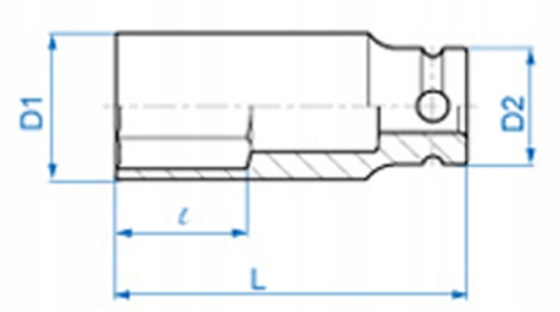 KING TONY NASADKA UDAROWA DŁUGA 1/2'' 41MM 6-KT. Mocowanie 1/2