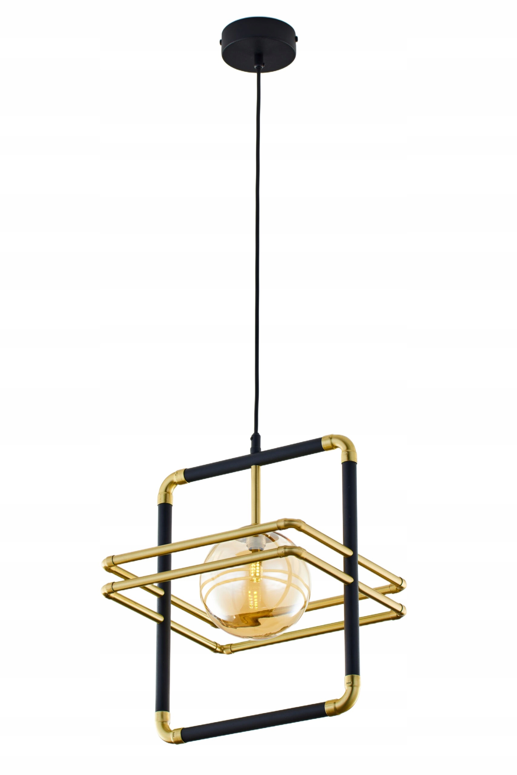 Jupiter Závěsná lampa Fiori Zlato-Černá, Skleněná koule, 1xG9, 14W