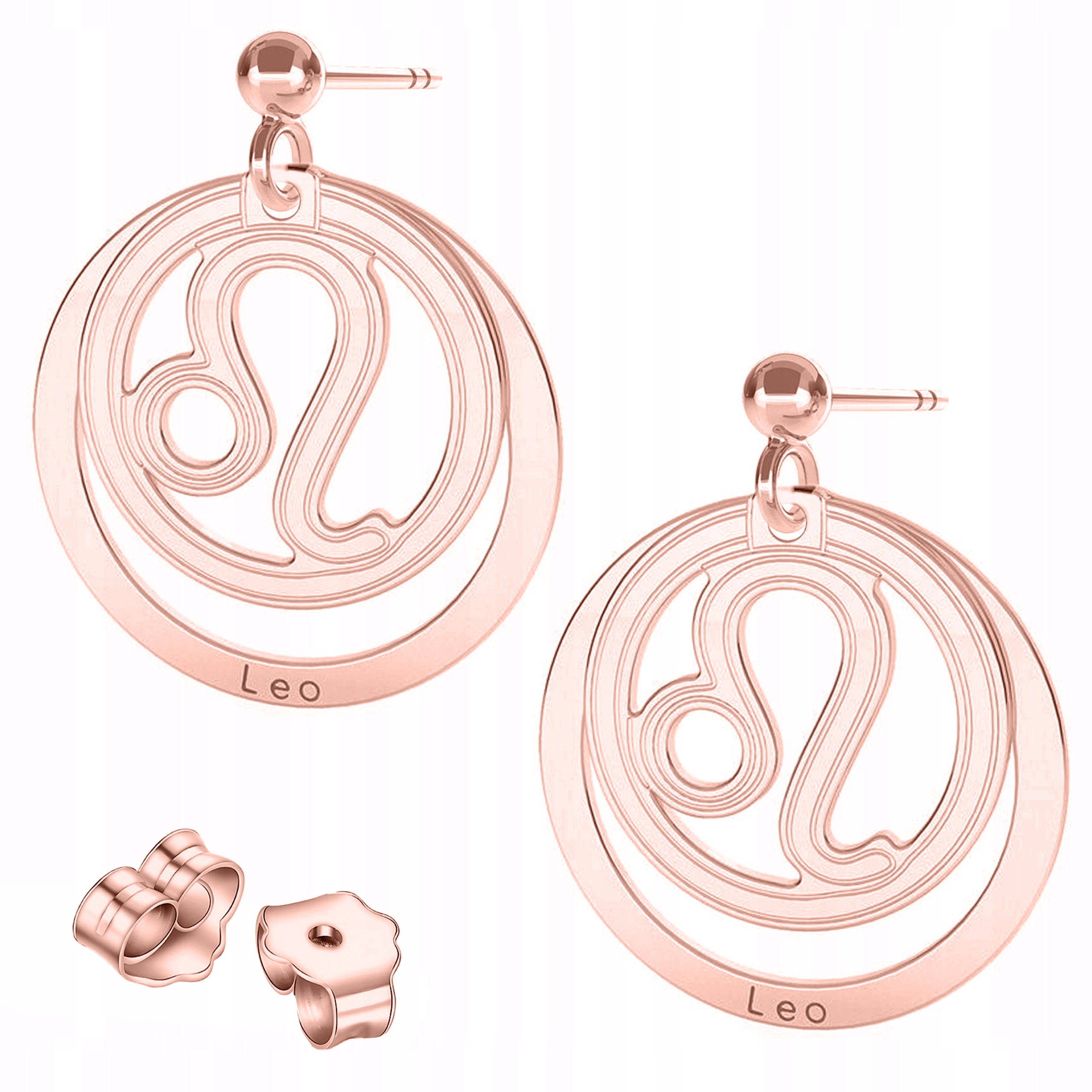 Náušnice Pozlacený Zodiac Lev Leo Zodiac pro lva Stříbro 925