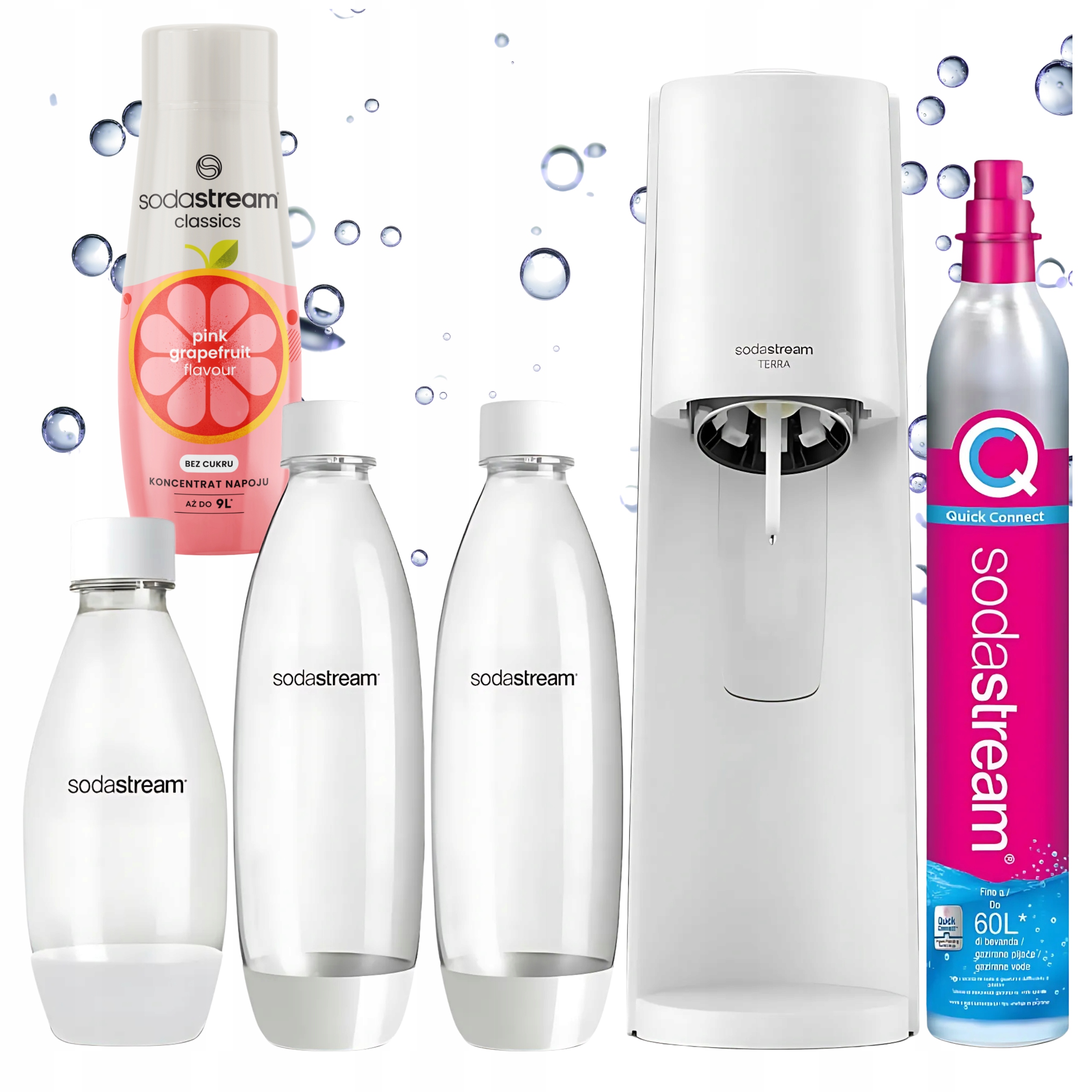 Saturátor SodaStream Terra sada 2 fľaštičiek 1 l fľaša 0.5 l grapefruit