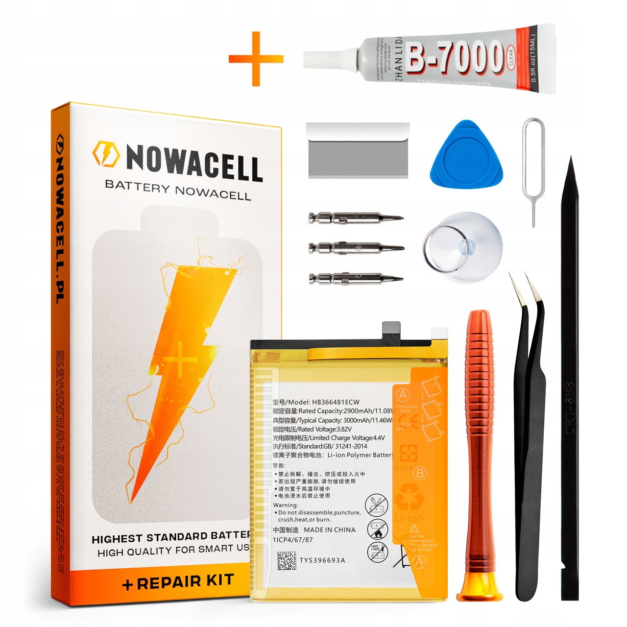 Zestaw Bateria HB366481ECW Klej do Huawei P9 3000 mAh Nowacell