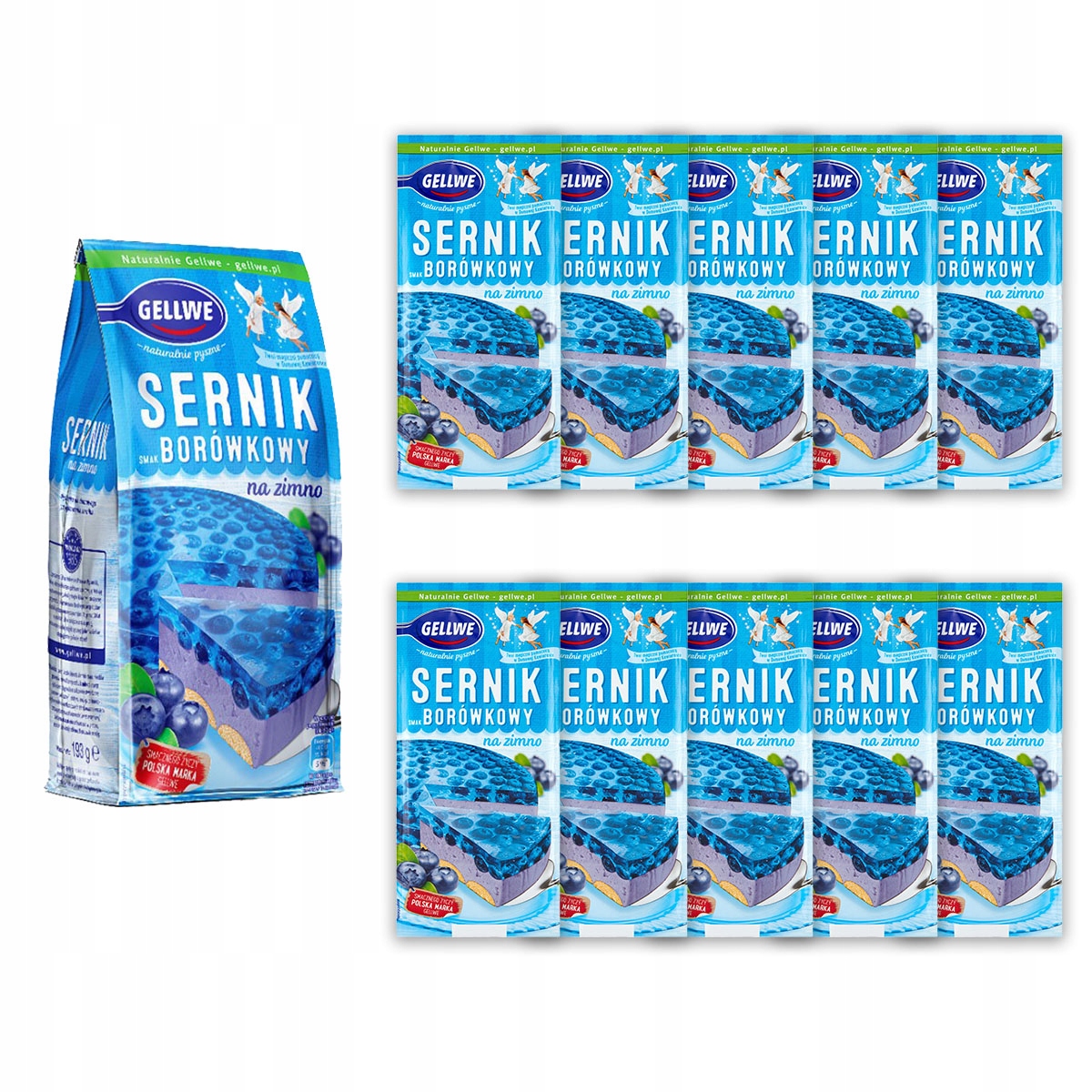 Levně Gellwe Borůvkový tvarohový koláč za studena 193 g x 10 kusů