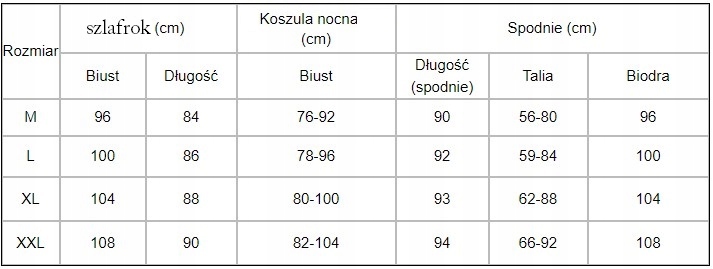 zestaw 5 części z satyny piżama szlafrok koszula Marka Inna marka