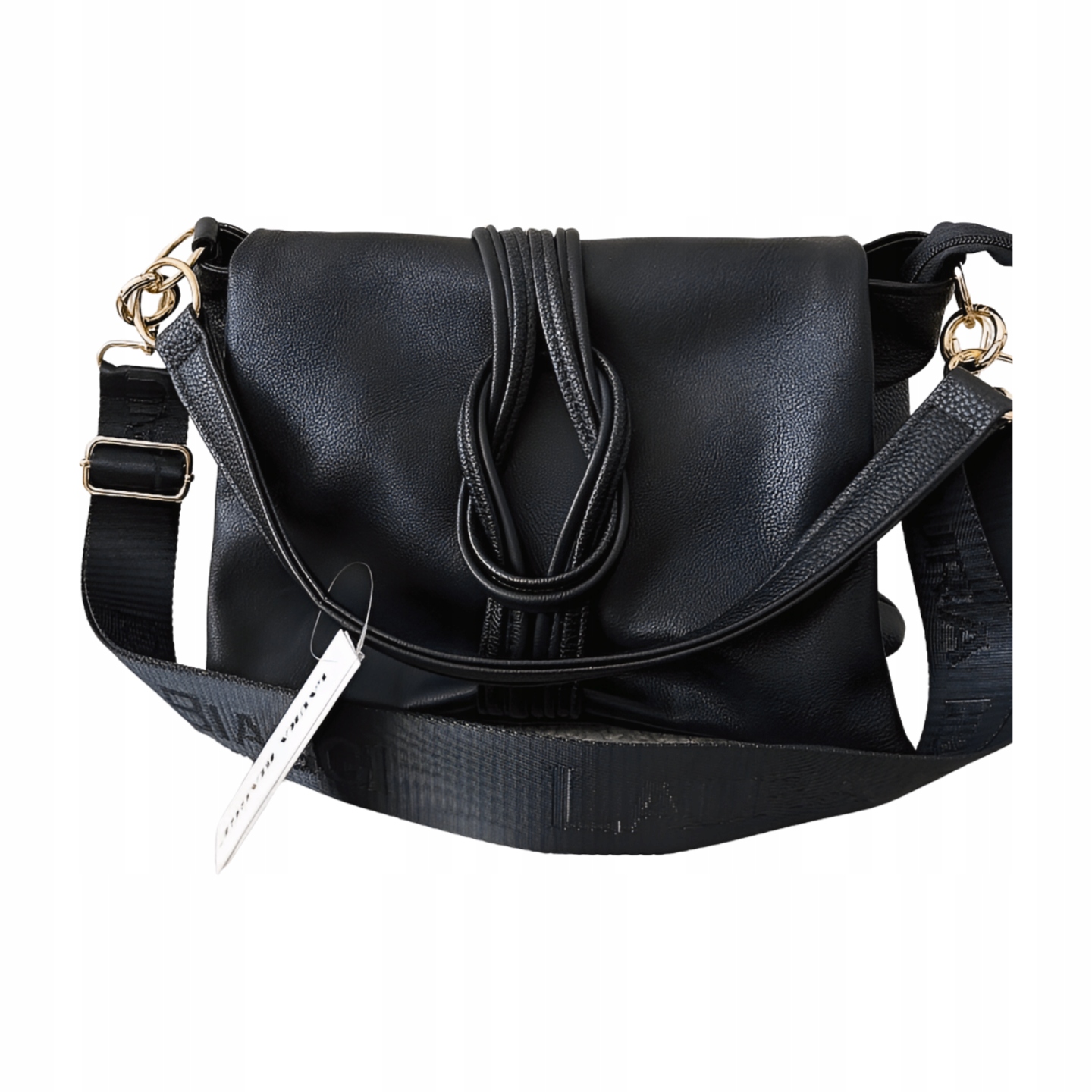 Laura Biaggi kabelka přes rameno černá s uzlem