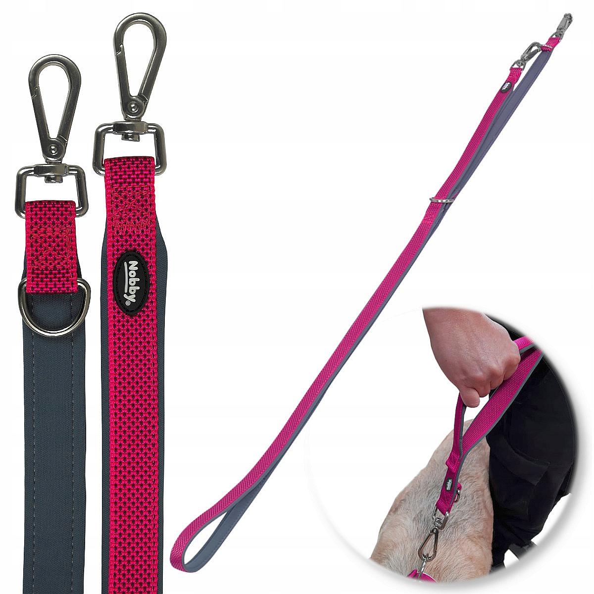 

Smycz treningowa z chwytem dla dużego Psa 2m L-XL