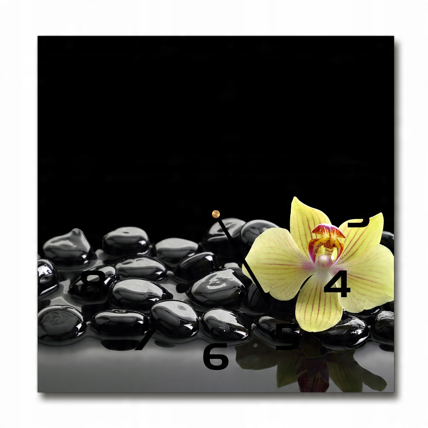

Zegar ścienny szklany kwadratowy Orchidea 30x30 cm