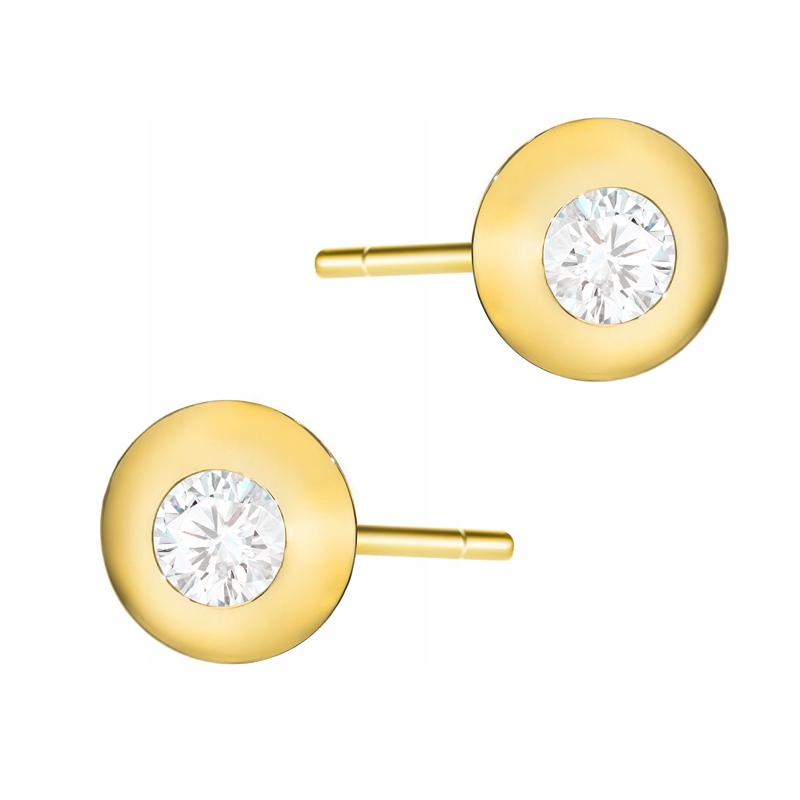 Zlaté Náušnice Dámské pr. 585 Kolo s zirkony 14k