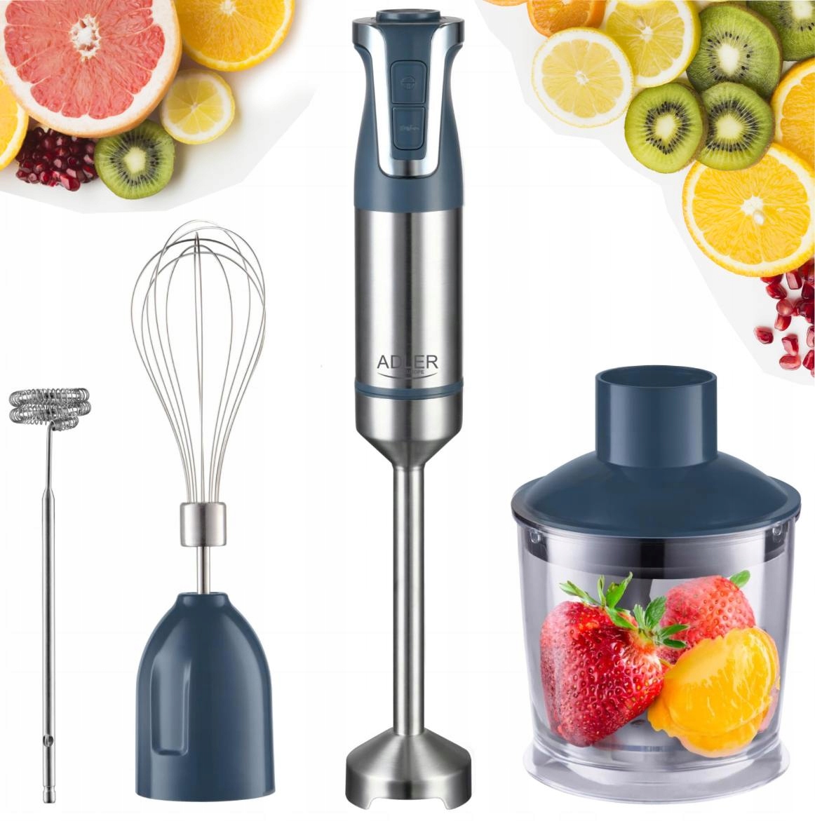 Ruční mixér 1800 W Adler Turbo multifunkční 20 úrovní Ad 4627 g šedý
