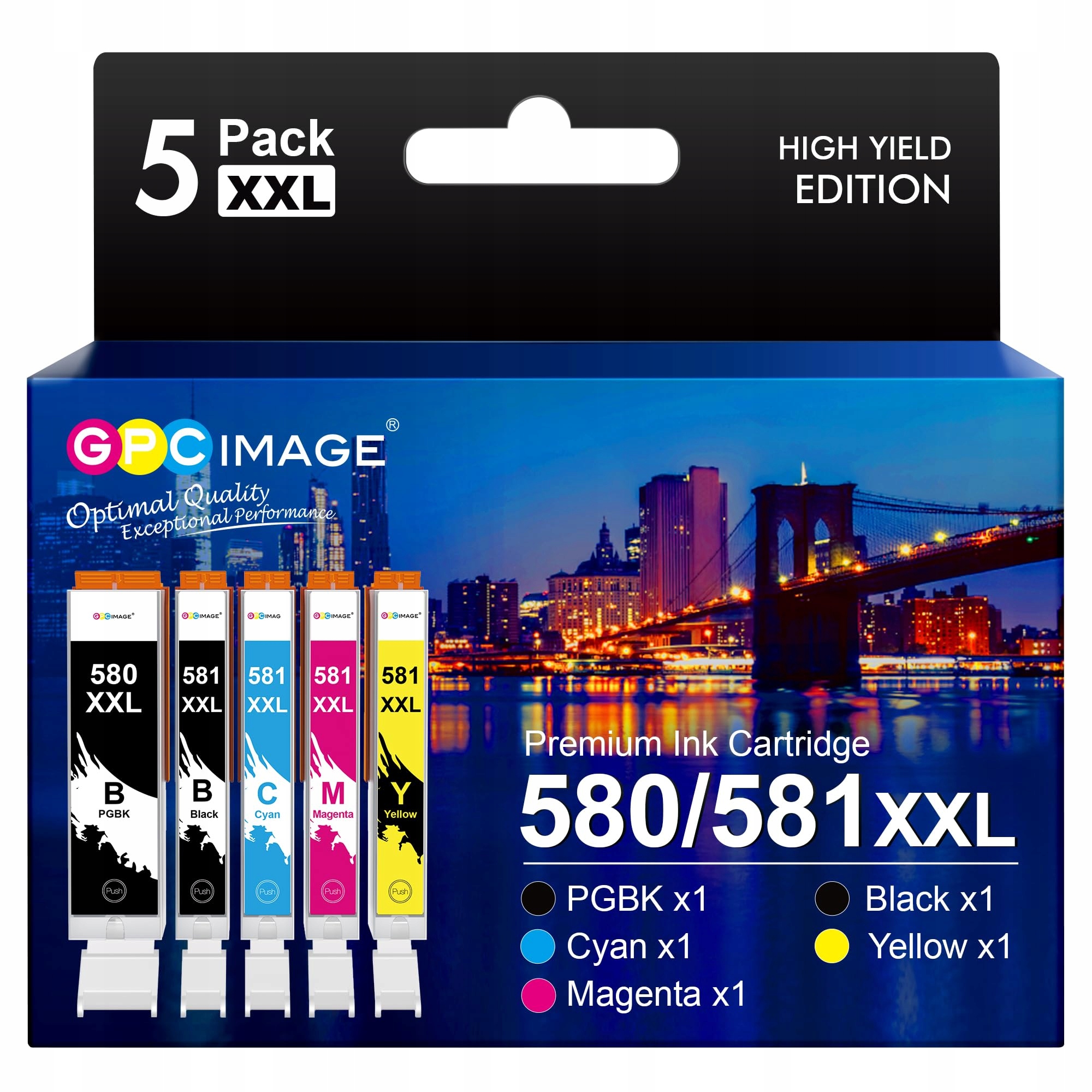 GPC IMAGE Kompatybilne Tusze Canon 580 581 XXL 5-Pack Do Drukarek TS TR