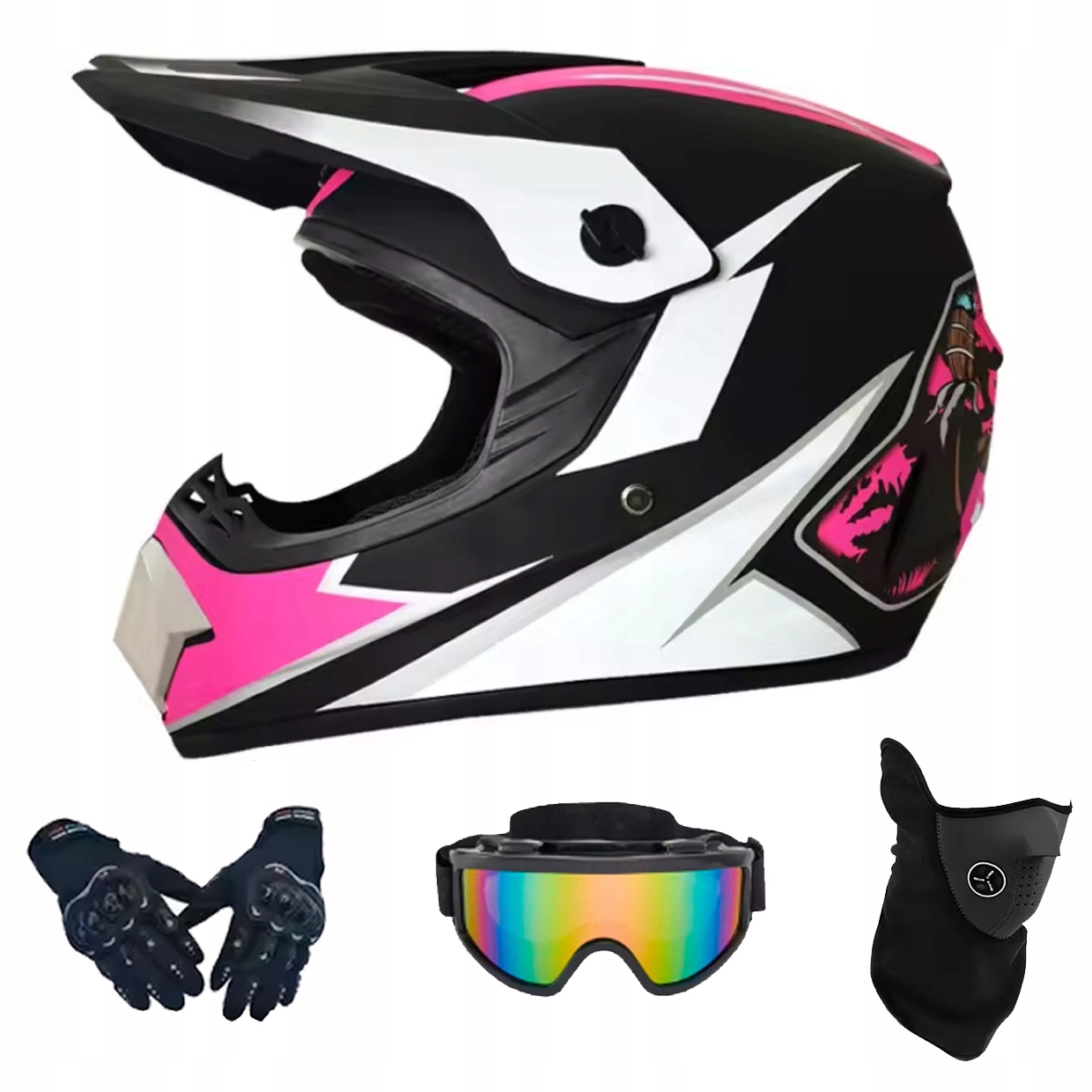 Helma Na Elektrickou Koloběžku Cross Enduro Quad Bmx Helma Brýle Rukavice M