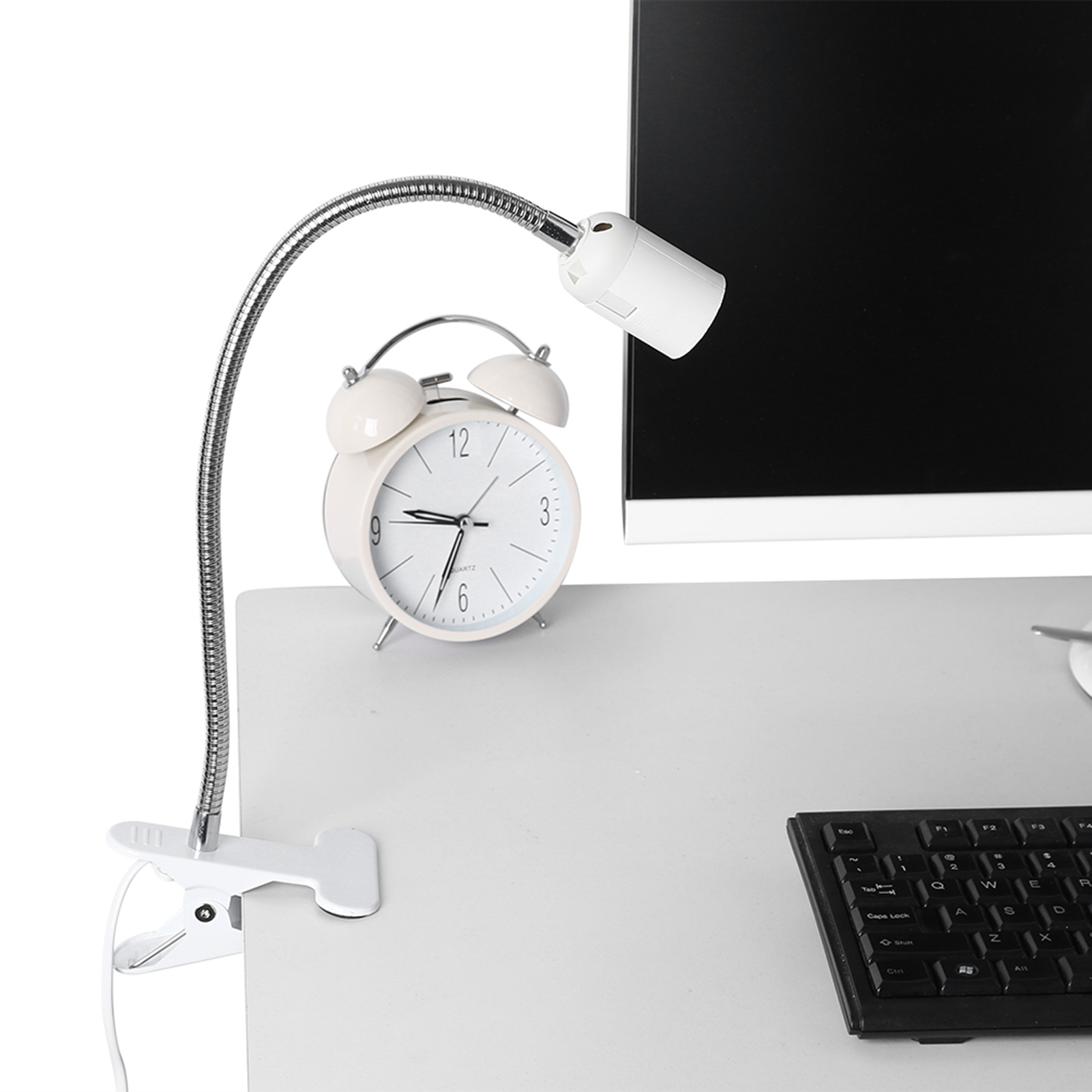 LAMPKA LED BIURKOWA KLIPS DO CZYTANIA NOCNA,biała Marka inna