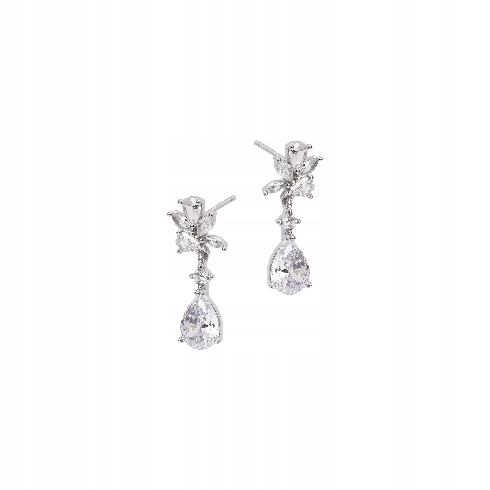 Stříbrné Náušnice 925 Stříbrný Karnevalový květ