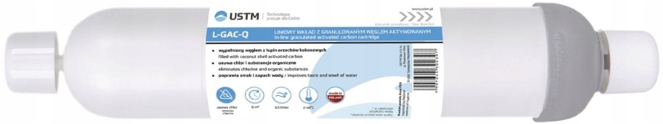 FILTR WODY KPL.WKŁADÓW OSMOZA RO6 NA WĘŻYK+MEMBRA. Marka UST-M