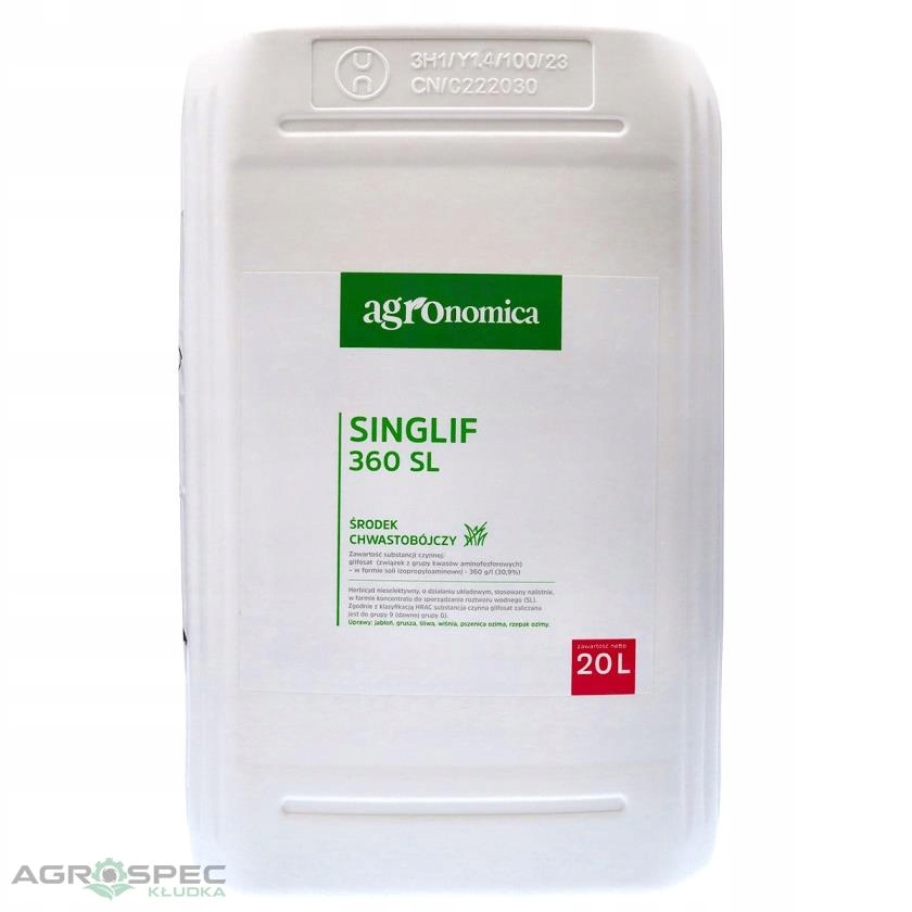 Singlif 360 Sl 20L Herbicyd glifosat Oprysk Na Chwasty Środek Chwastobójczy