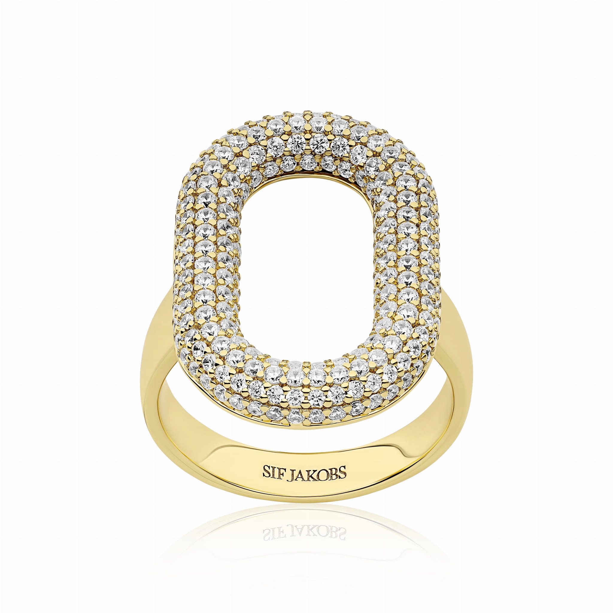 Prstýnek pozlacený Sif Jakobs Capri stříbro 925 bílý zirkon vel. 56