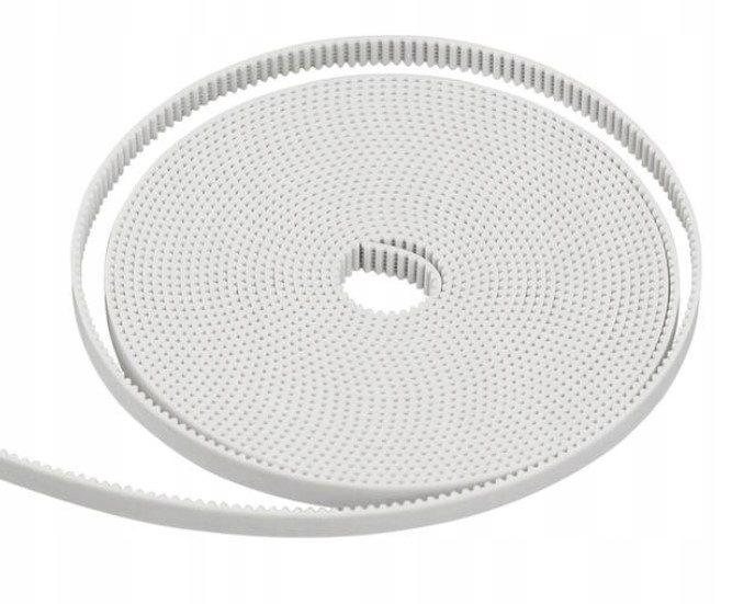 Pasek zębaty GT2 na mb szer 15mm druk 3d CNC - PU poliuretan - biały - 1mb