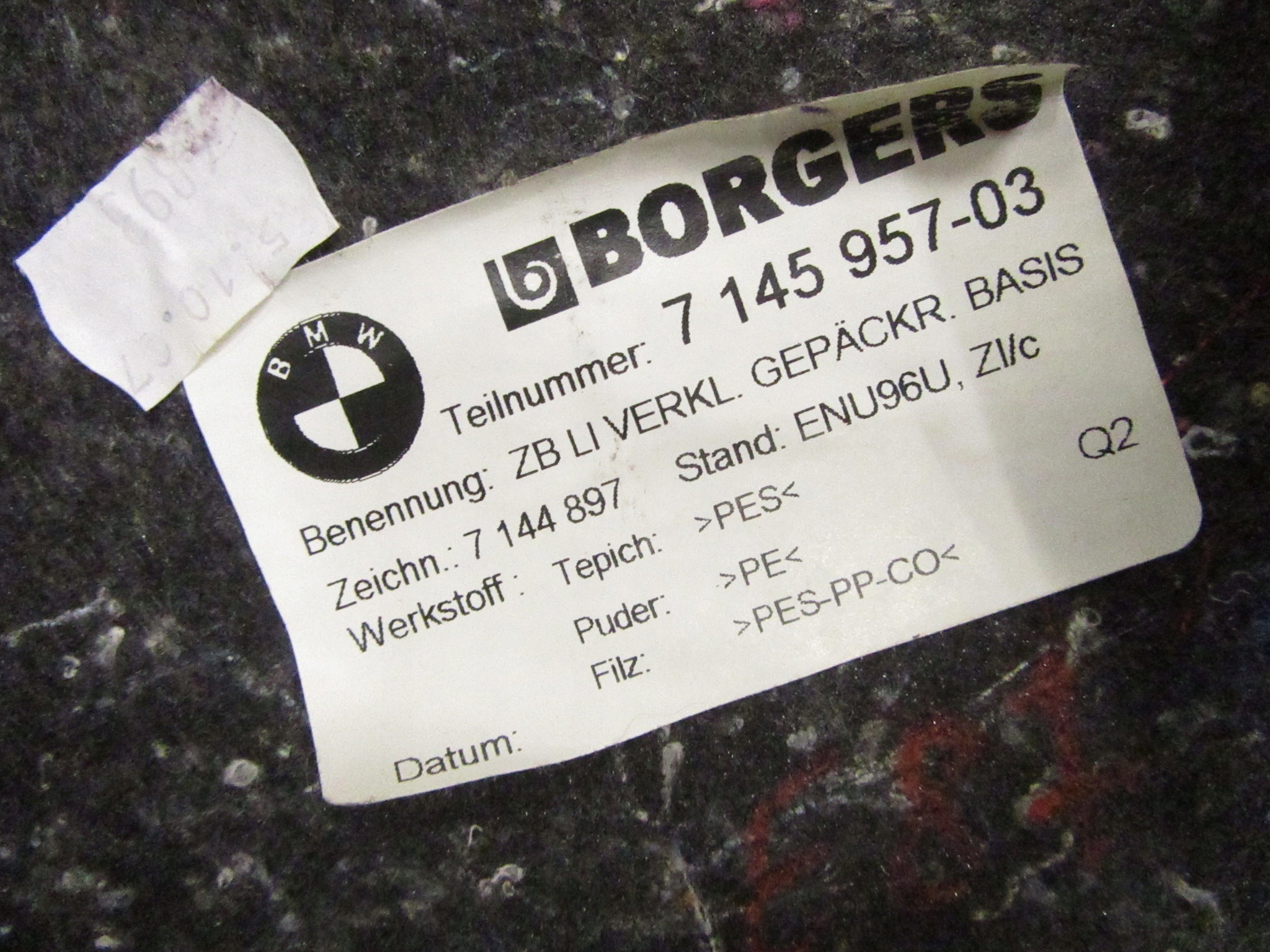 cover side upholstery boot left left rear part BMW e81 e87