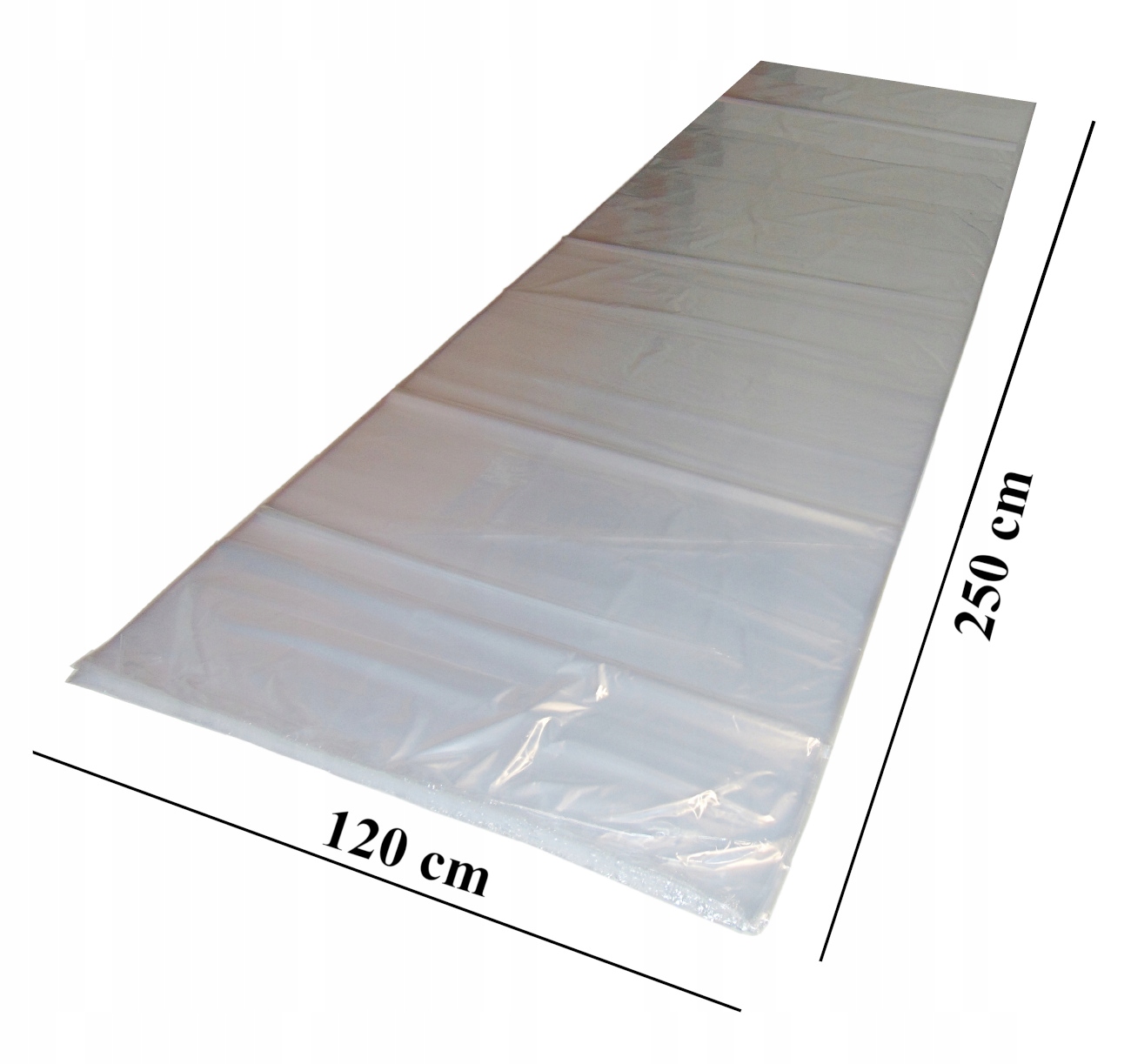 Duże worki 120x250cm foliowe przezroczyste z Ldpe o grubości 25µ, 50 sztuk