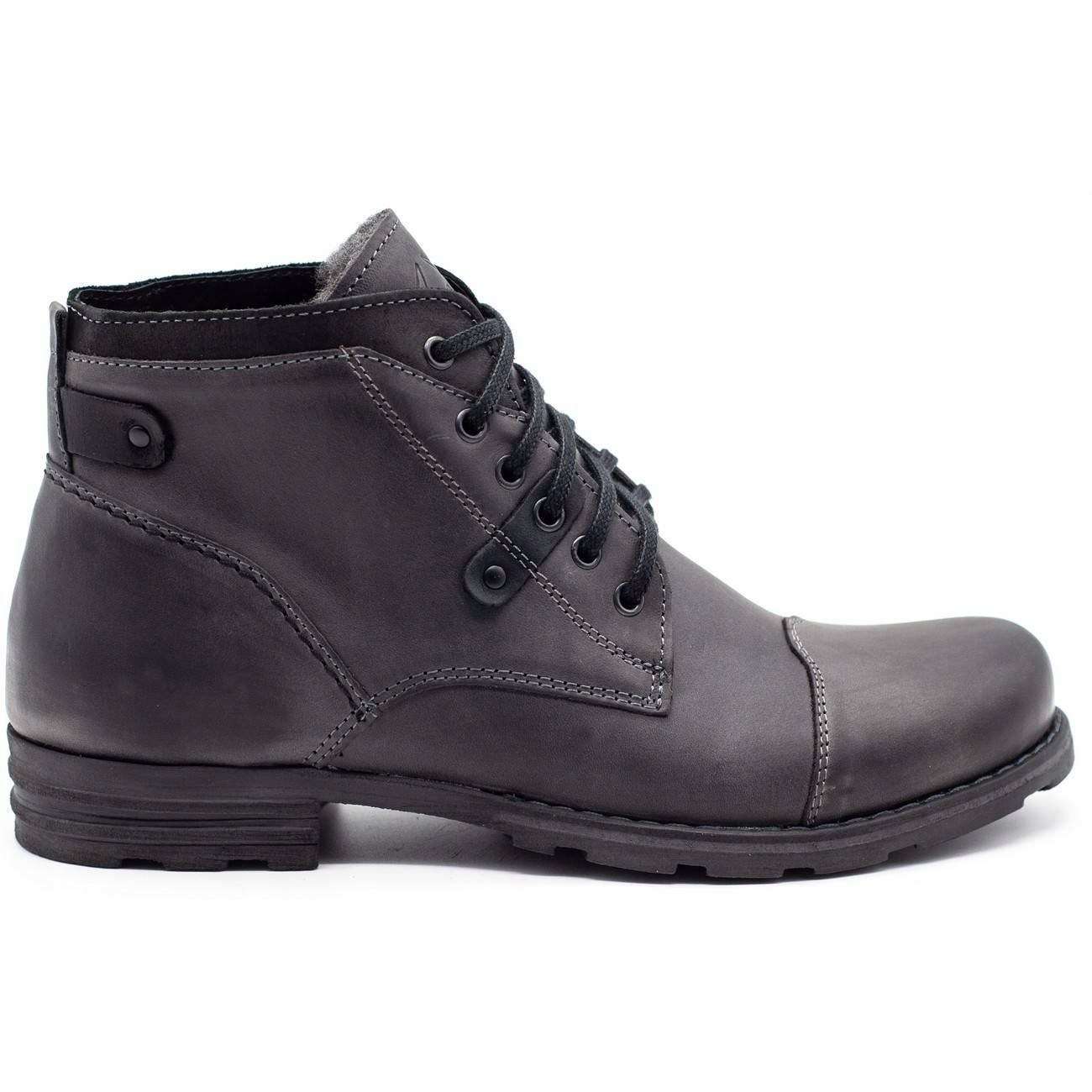 

Buty męskie Ocieplane Zimowe Skóra C15s szare 44