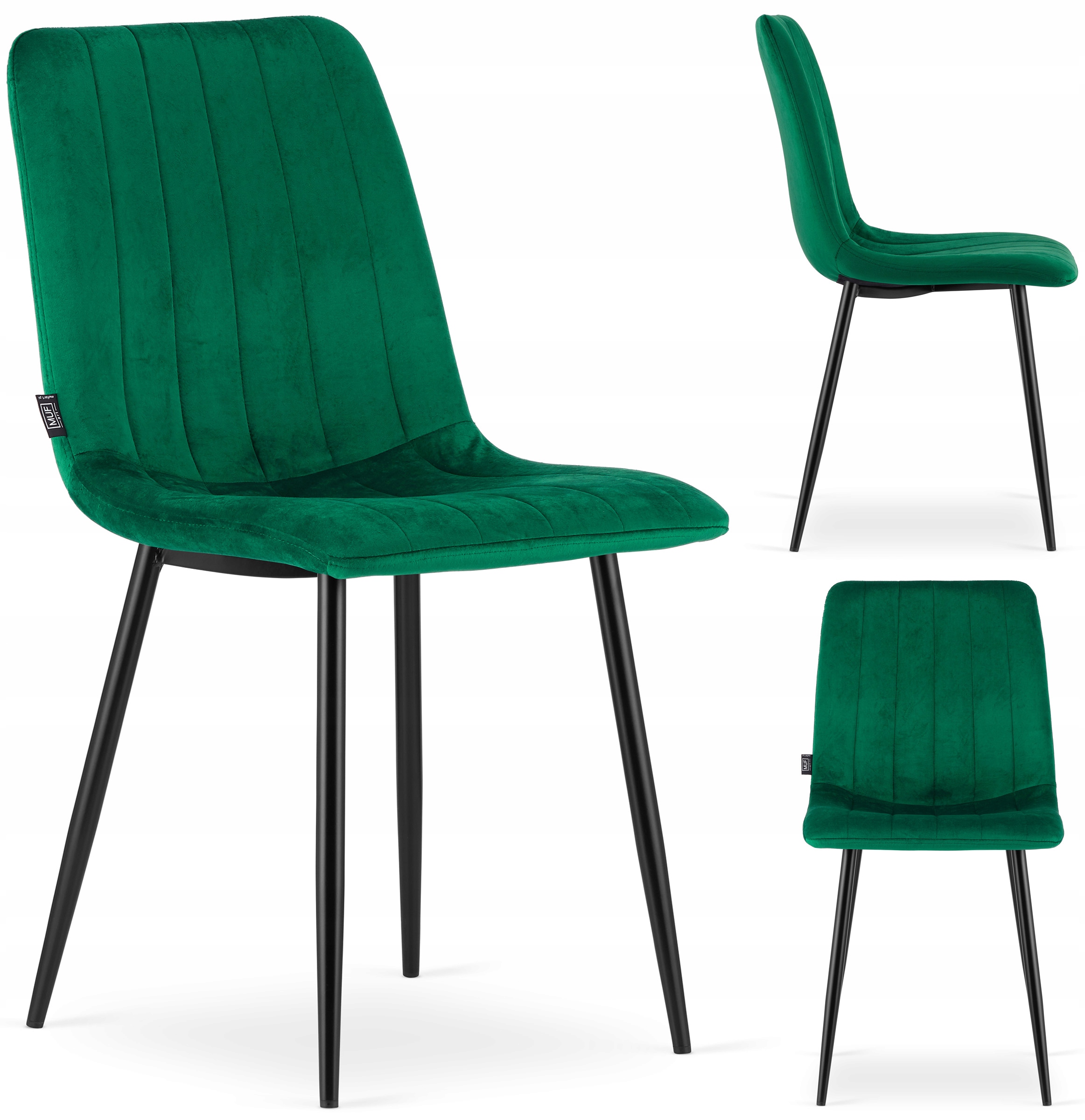 Krzesło Tapicerowane Welurowe Velvet do Salonu Kuchni Jadalni Zieleń Simple