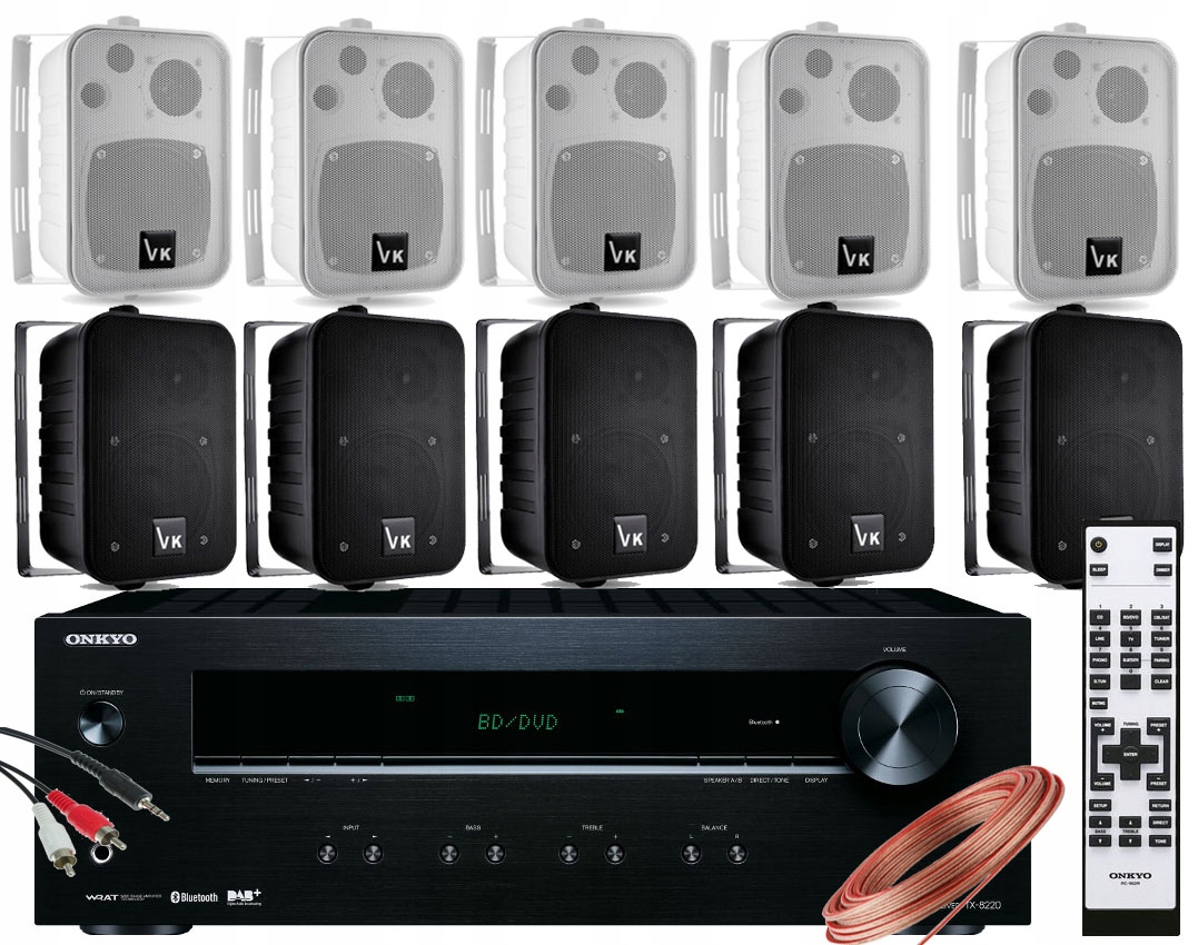 ZESTAW GŁOŚNIKÓW NAŚCIENNYCH AMPLITUNER ONKYO BT