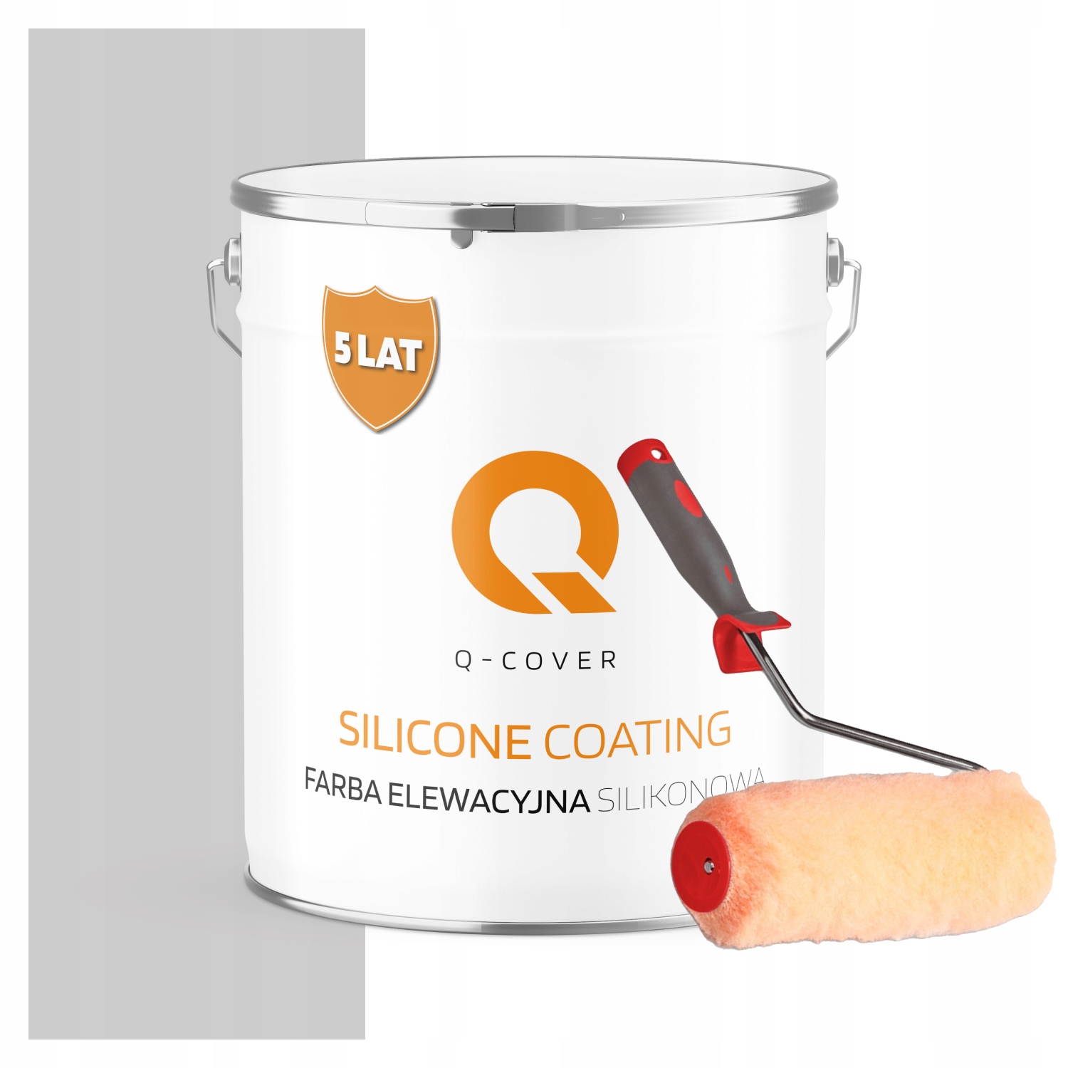 Silikónová fasádna farba na omietku 5L Farba Šedá Jasná Valček