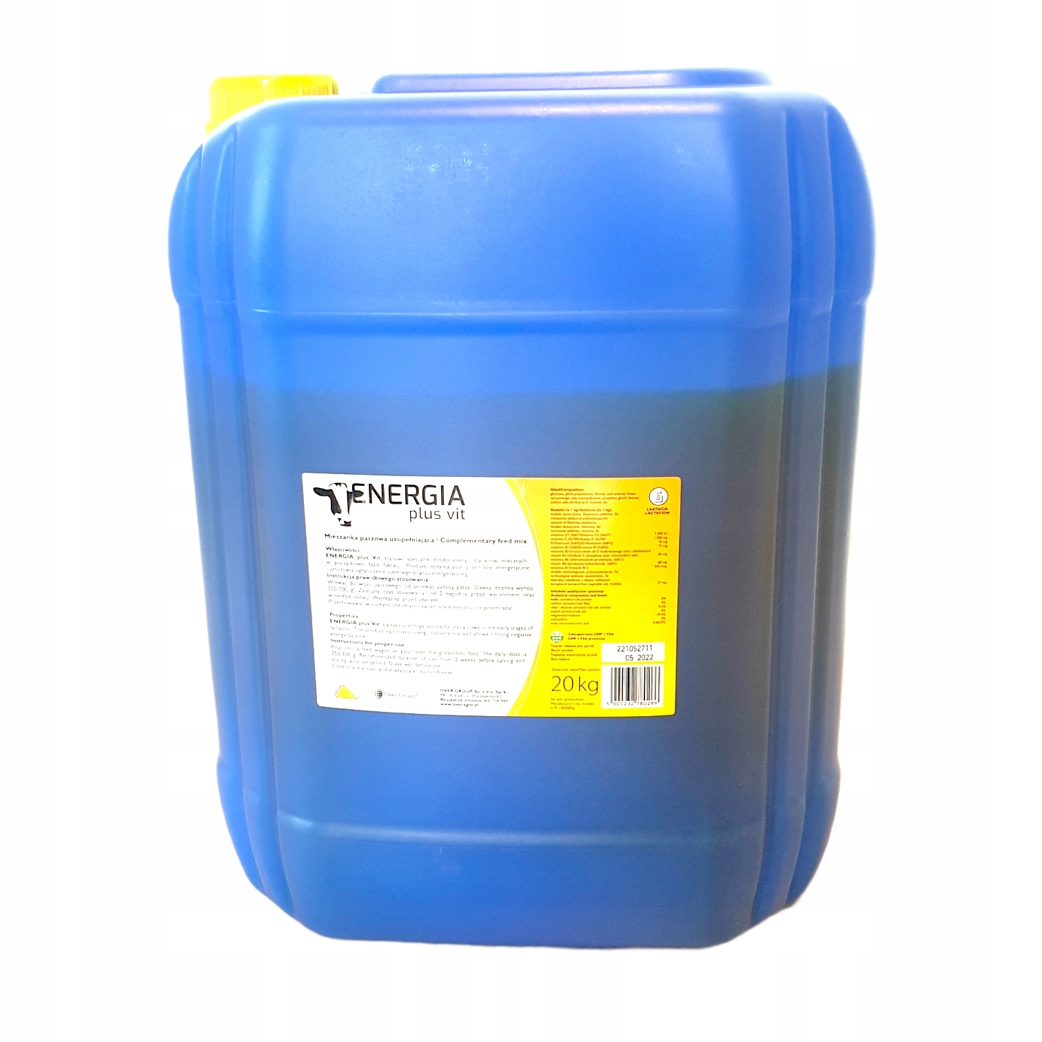 Over Energia Plus Vit 20 kg, wiatminizowany preparat energetyczny w płynie