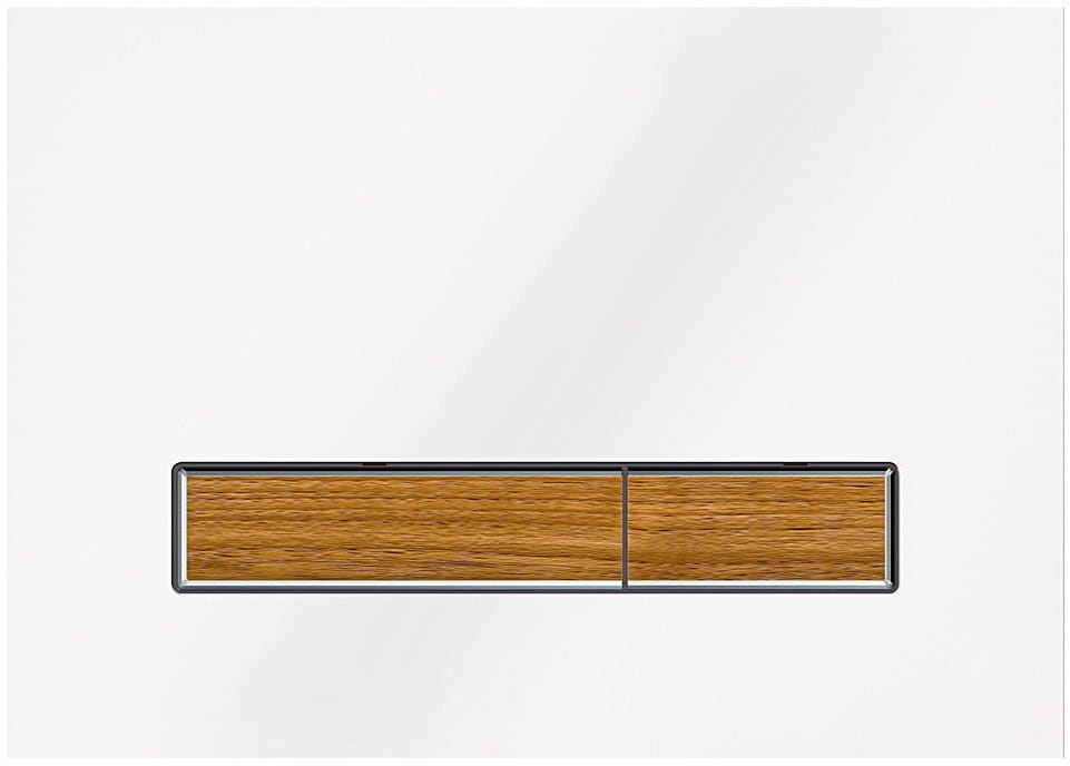 Kk-pol Splachovacie Tlačidlo Vitrum Grande V1, Biela/teakové Drevo