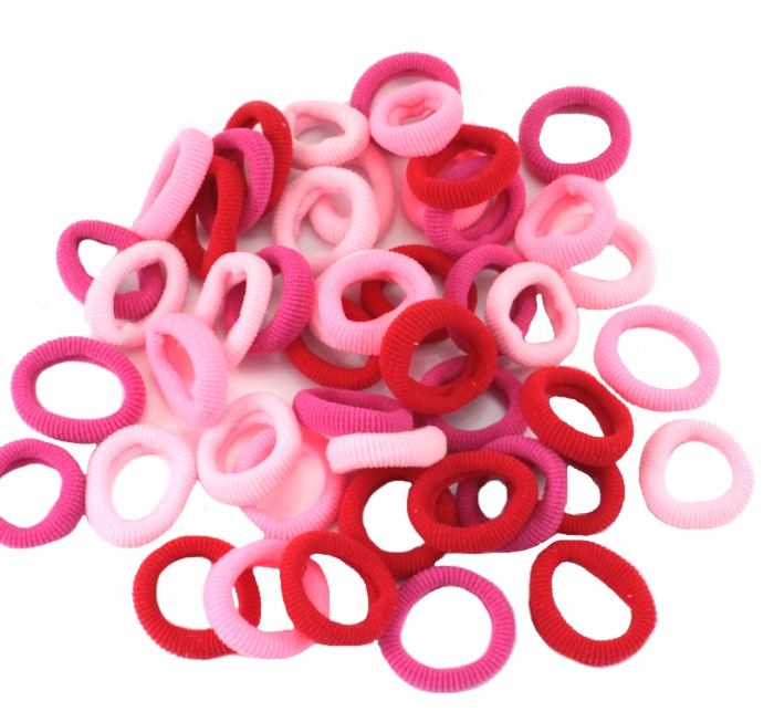 GUMKI DO WŁOSÓW LYCRA RÓŻOWY MIX 2,5 cm 30 SZTUK