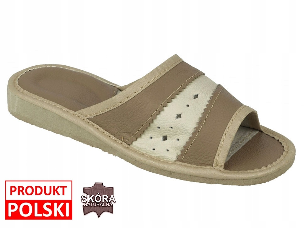 

Pantofle Góralskie Damskie Klapki Ze Skóry 15 *40