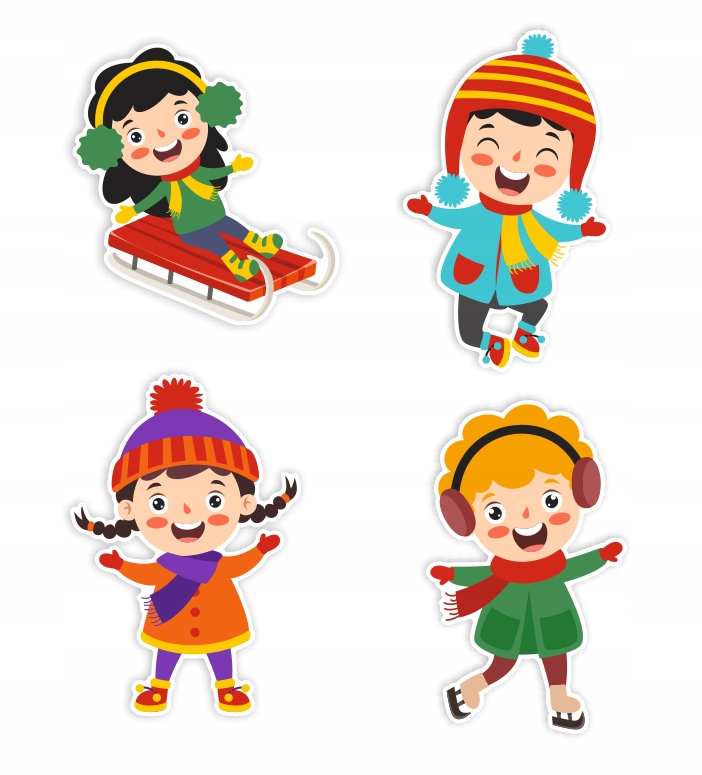 

Dekoracja Zimowa Duże Dzieci 4 szt. Dwustronna A4