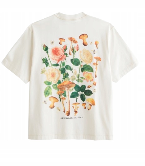 tričko Abercrombie&Fitch tričko XL růže houby květiny