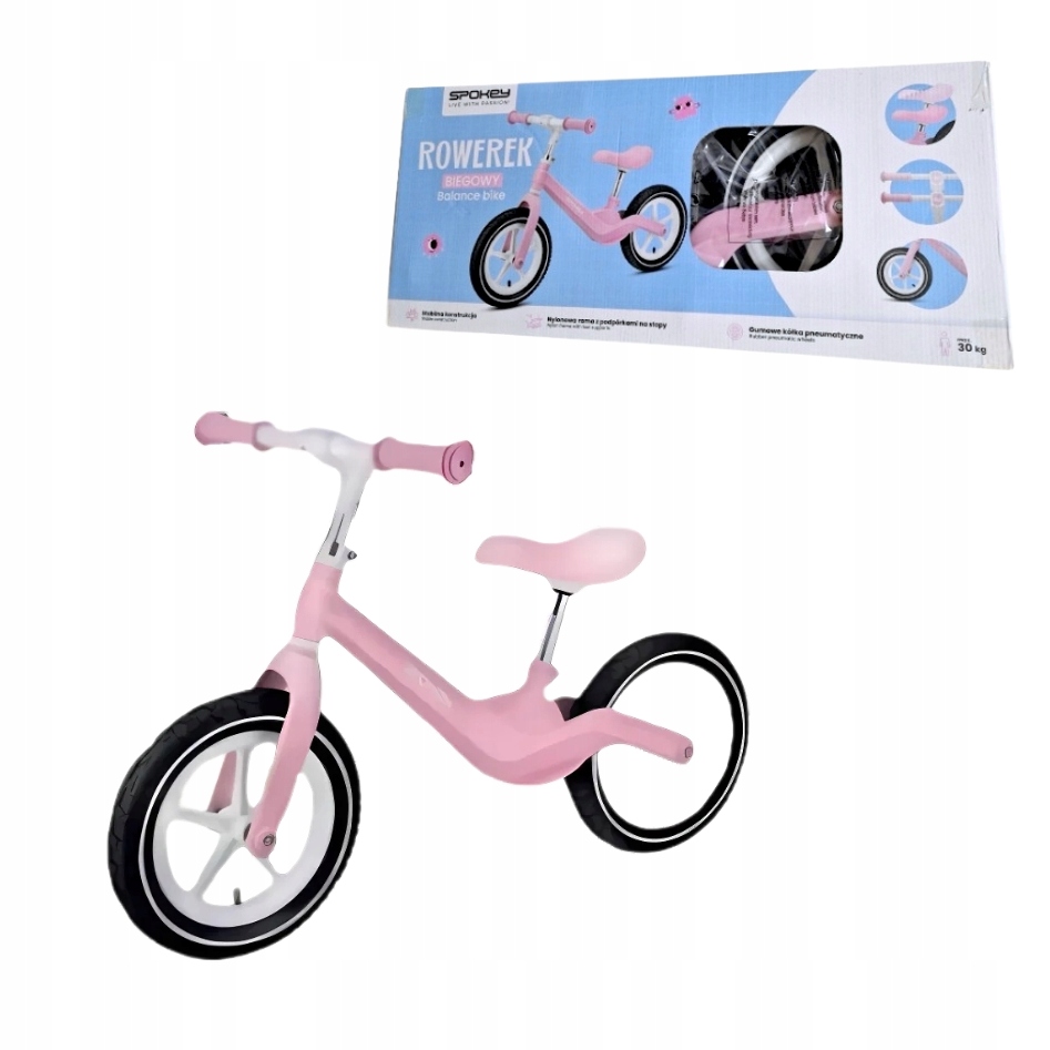Lekki rower rowerek biegowy spokey Różowy