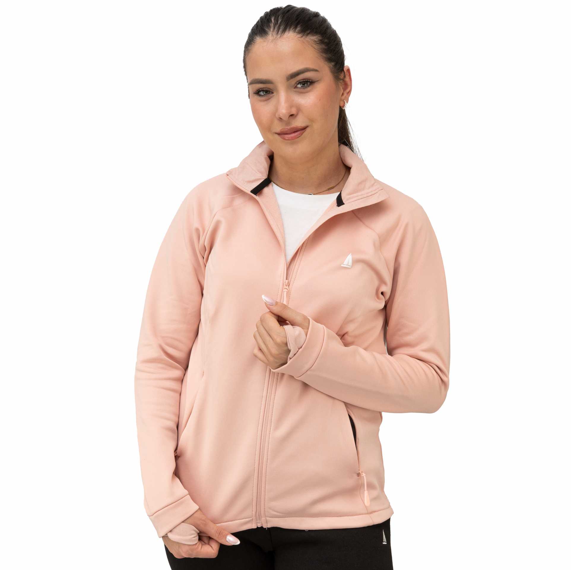 Teplá fleecová mikina dámská mikina fleecová rozepínací růžová Captain Mike XXL