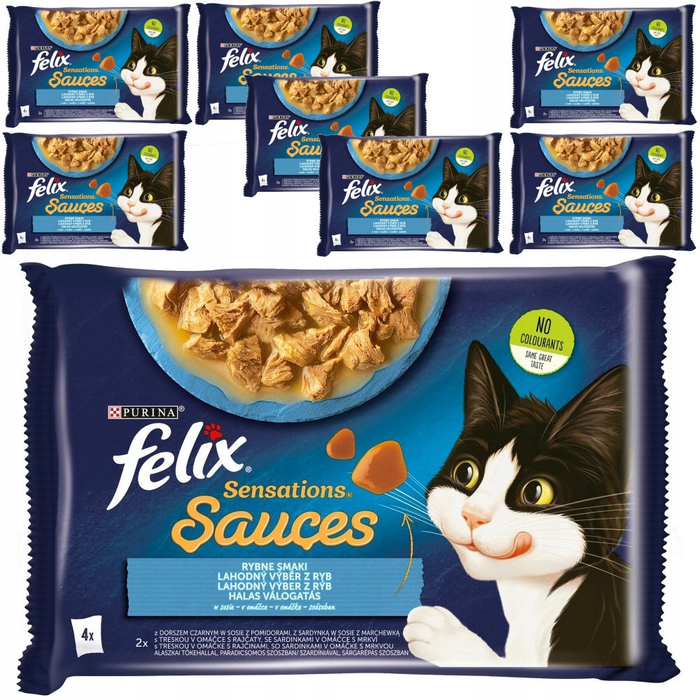 Levně Felix Sensations Rybí Příchutě V Omáčce 32x85 g