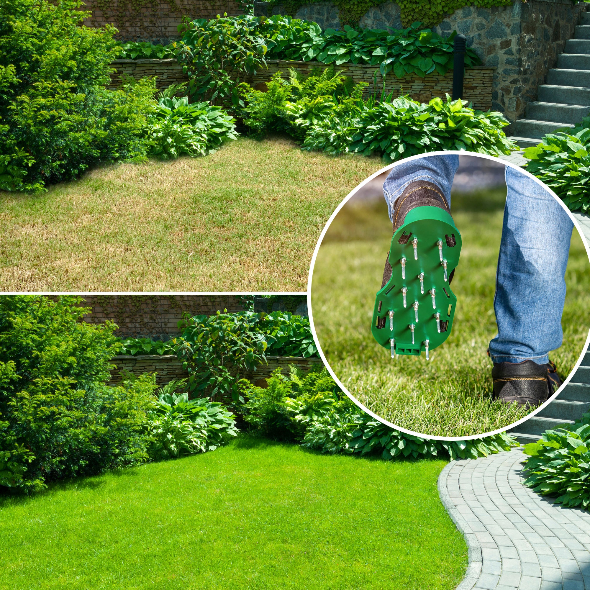 AERATOR WERTKULATOR DO TRAWNIKÓW NAPOWIETRZANIA DUŻE KOLCE NA BUTY AREATOR Zasilanie ręczne