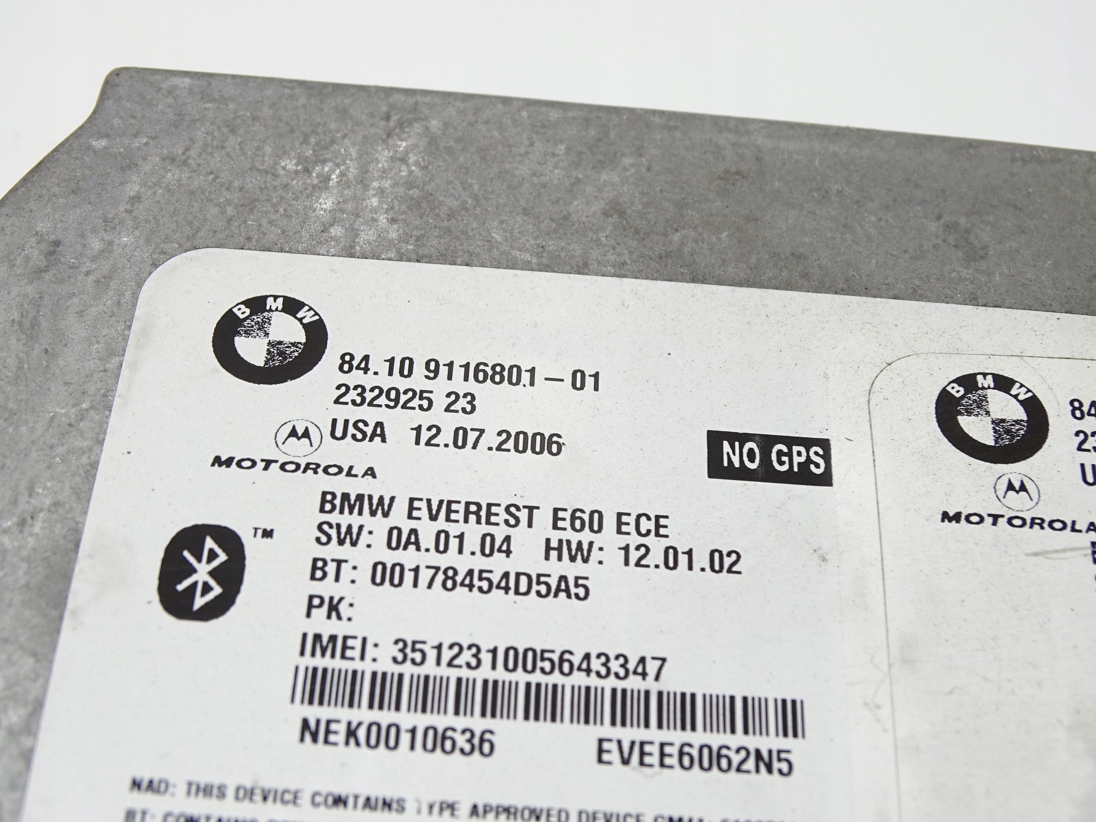 modul Bedienteil BLUETOOTH BMW E60 E61 OE 9116801 (4642658)