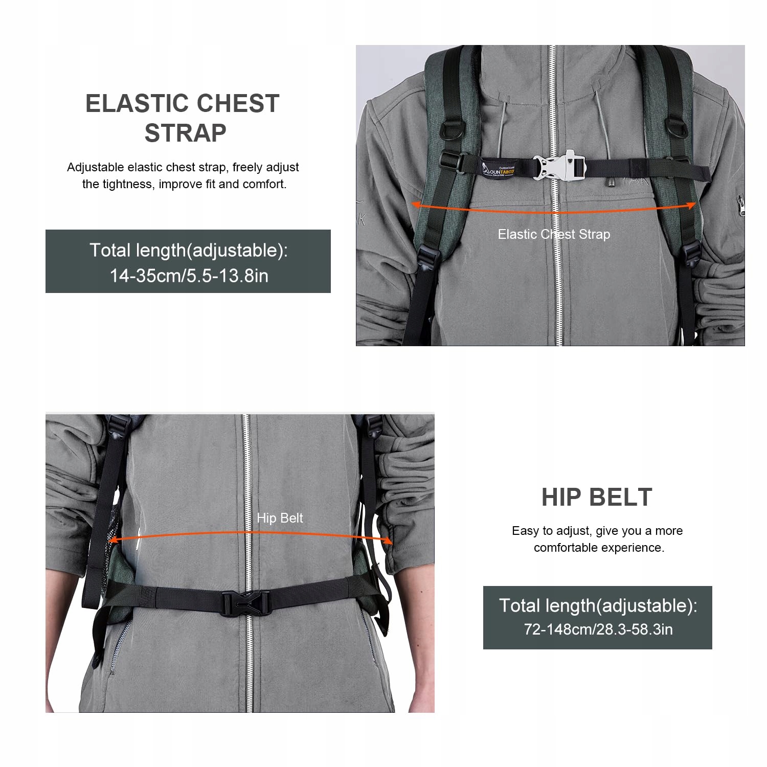 MOUNTAINTOP Plecak Trekkingowy 40L Na Wędrówki Camping Podróże — miniatura 3